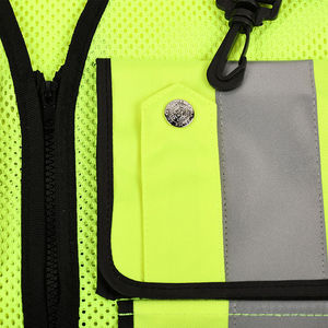 เสื้อกั๊กนิรภัยสะท้อนแสงแบบตาข่าย Hi-Vis ดีไซน์สั่งทำพิเศษ 5 กระเป๋า ชุดทำงาน สีและโลโก้สั่งทำได้ 男女兼用 - Product Image 4