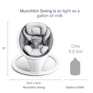 Siège de balançoire moderne pour bébé Munchkin, berceau au sol rembourré en peluche, balançoire réglable pour chambre d'enfant et maison, Géorgie - Product Image 3
