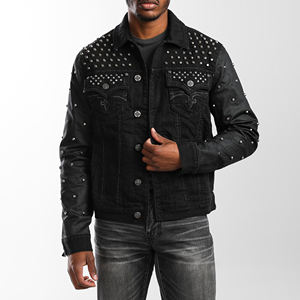Veste en jean de qualité supérieure à la vente chaude, chaude, confortable, veste en jean pour homme avec strass pour la vente en ligne - Product Image 2
