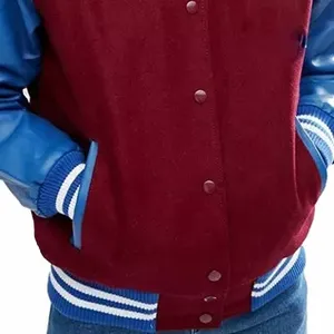 Chaqueta universitaria de mujer con logotipo personalizado al por mayor, Jersey corto de invierno de talla grande para mujer, chaqueta universitaria de lana, ropa informal para mujer - Product Image 6