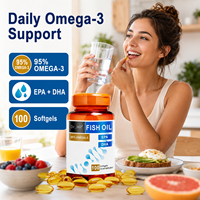 En Stock: Cápsulas Blandas de Aceite de Pescado Dr. HR de Alta Pureza, 95% Omega-3 con EPA y DHA, Apoyo para la Salud del Corazón, Cerebro y Ojos, 100 Cápsulas Blandas