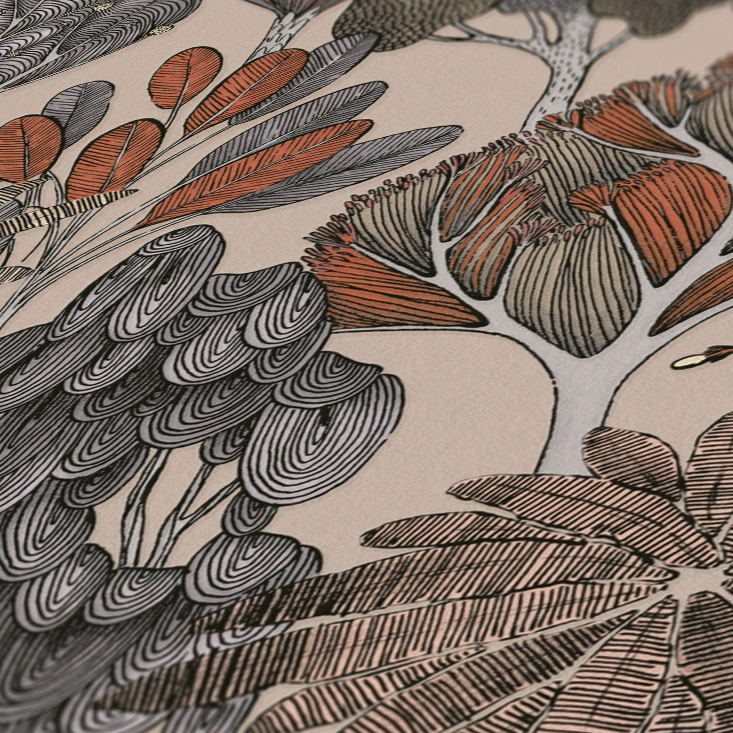 beige red orange grey