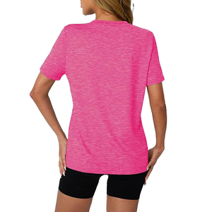 เสื้อยืดผู้หญิงโพลีเอสเตอร์ แห้งเร็ว เนื้อผ้านุ่ม ระบายอากาศได้ดี โครงสร้างให้ความสบาย ระบายอากาศได้ดี เหมาะกับฤดูที่อากาศอบอุ่น สวมใส่สบาย - Product Image 5