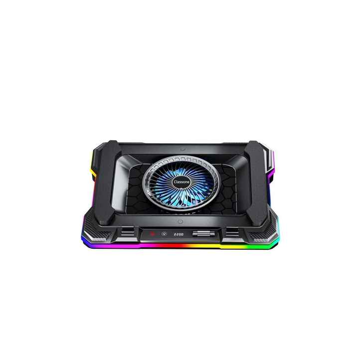 Gt100 Gaming Laptop Cooler 2200rpm, RGB Light, Led Display Notebook Cooler Stand