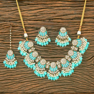 คอลเลกชันที่สวยงามและพิเศษของชุดสร้อยคอลูกปัดอินโดเวสเตอร์นชุบเมฮันดีสําหรับผู้หญิง - Product Image 6