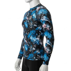 Haut de compression en tissu extensible à séchage rapide pour adultes, imprimé numérique, rash guard, surf, natation, vêtements de sport, entraînement - Product Image 2