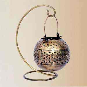 Handmade Brass Finish Vintage Lantern with Stand Decorative <b>T</b> <b>Light</b> <b>Candle</b> Holder for Festival Diwali Christmas andHome Decor - Product Image 5