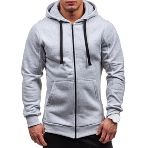 Sweat à capuche pour homme à manches longues avec fermeture éclair et manchette élastique douce et chapeau chaud Manteau et sweat-shirts d'automne - Product Image 1