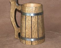 Jarra de cerveza de madera quemada fractal personalizada, jarra vikinga hecha a mano, diseño rústico único para amantes de la cerveza para fiesta de Navidad - Product Image 5