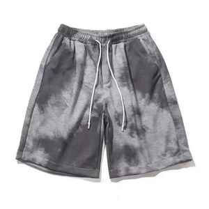 กางเกงขาสั้นผู้ชายผ้าฝ้ายฟอกสีแบบวินเทจผ้าเฟรนช์เทอร์รี่สกรีนพิมพ์ลาย - Product Image 6