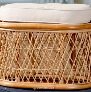 Beau design meubles de patio en osier tissé à la main durable pouf de jardin en rotin extérieur pour console d'incrustation d'os de balcon de jardin - Product Image 3