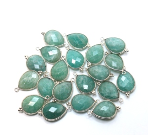 925 Sterling Silver Natural Amazonite Faceted Pear Shape <b>Pendant</b> for Weddings Parties Anniversaries Silver Jewelry Making - Product Image 1