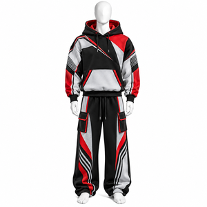 Conjuntos deportivos de alta calidad con logotipo y color personalizados, sudaderas con capucha y pantalones de jogging, conjunto deportivo extragrande para hombre en diferentes colores - Product Image 4