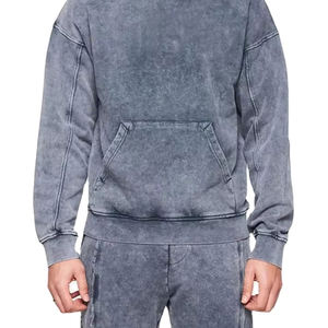Sweats à capuche en molleton délavé à l'acide, respirants et à séchage rapide, 100% coton, logo personnalisé brodé, teinture unie, pour hommes, imperméables pour l'hiver - Product Image 6