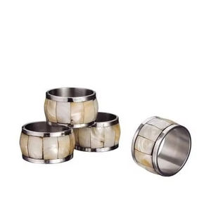 Servilletero de madera de lujo con decoración de rayas de fregona Servilletero de cerámica hecho a mano para mesa Fiesta de boda para uso en la cocina - Product Image 1