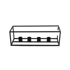 Fantaisie conçu fer et verre avent bougeoir mat noir PC maison et fête de noël éclairage décoration à la main en vrac - Product Image 4