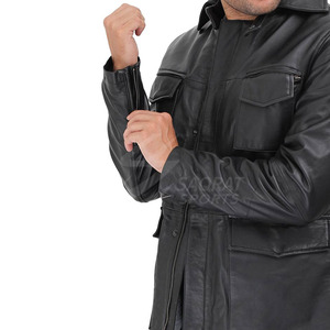 Manteau en cuir de conception unique fabriqué au Pakistan Meilleure vente Manteau en cuir pour hommes respirant et durable pour la vente en ligne - Product Image 6