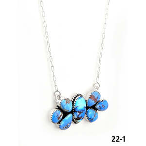 Collier artisanal en turquoise Golden Hills et argent sterling en forme de fleur, cadeau du Southwest - Product Image 3