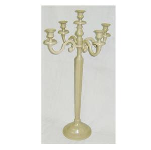 Precio razonable Suministros al por mayor Portavelas Plata Metal brillante 5 Candelabros Nuevo diseño Hogar Hotel Cafetería Decoración - Product Image 2