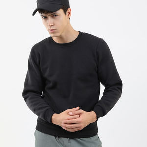 Jersey de corte regular de alta calidad para hombre, sudadera personalizada en blanco con cuello redondo, forro polar transpirable, 340g, patrón sólido, Invierno - Product Image 5