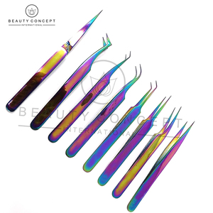 แหนบขนตาตรงและโค้งสีไทเทเนียมหลายสีที่มีคุณภาพสูงสุดทำด้วยตัวเองทนทานตามแนวคิดความงามที่เป็นมิตรกับสิ่งแวดล้อม - Product Image 5