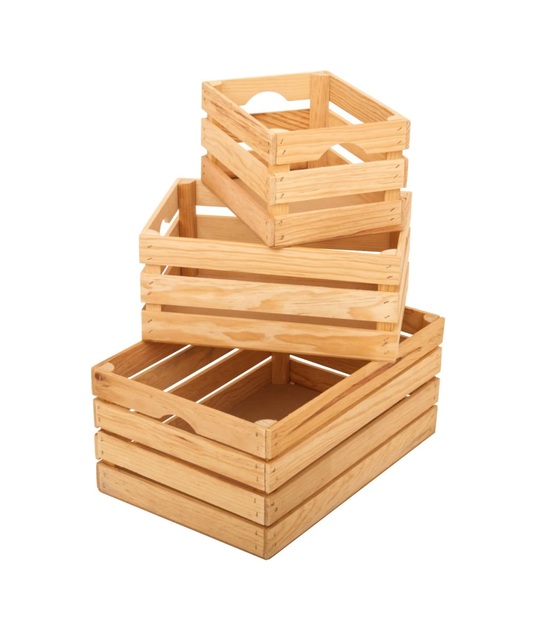Rustic Wood Crates for Vintage Decorative Display Nesting Crate Set for Storage and Farmhouse Style Decor Wooden Boxes