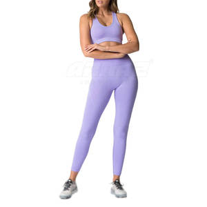 Ensemble de yoga pour femmes avec leggings taille haute et soutien-gorge de sport pour l'entraînement et le fitness Ensemble de yoga sans couture pour femmes - Product Image 5