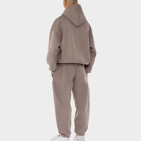 Personalizado en blanco liso Hip Hop peso pesado algodón liso Boxy Sudadera con capucha y pantalones 500gsm ropa chándal Unisex chándal para hombres