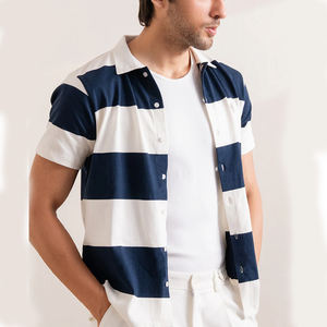 เสื้อโปโลกระดุมแถวเดียวสำหรับผู้ชายเสื้อโปโลกระดุมแถวเดียวพิมพ์ลายวินเทจ - Product Image 3