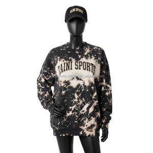 Sudadera para Mujer con Efecto Desgastado por el Sol, 320GSM, Felpa de Algodón, Tie Dye, Logotipo Personalizado con Serigrafía, Corte Holgado Informal, Transpirable - Product Image 1