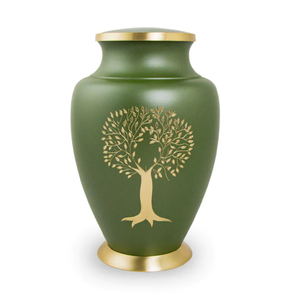 Urne funéraire américaine en aluminium coulé de qualité supérieure, de 10 pouces, de couleur vert diamant, avec couvercle ciselé à la main, pour les cendres humaines, prix de gros en Inde - Product Image 4