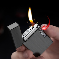 Briquet DEBANG en alliage de zinc classique, coupe-vent, rechargeable au butane, écologique, avec logo personnalisé, fin et élégant – Vente en gros usine