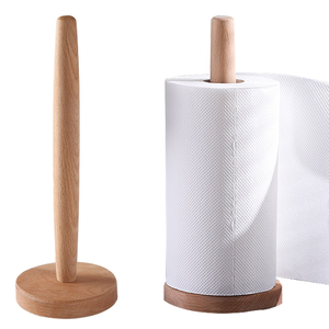 Solid Wooden Tissue <b>Paper</b> <b>Roll</b> Holder for Home Kitchenware Tabletop Decorative Handmade <b>Brown</b> Tissue <b>Paper</b> Holder - Product Image 1