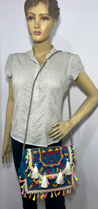 Bolso de mano tipo bandolera de algodón de gran capacidad estilo bohemio Vintage bolso de mano con cierre de cremallera portátil elegante bolso de viaje para mujer - Product Image 5