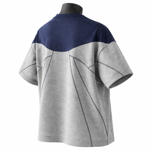 Camiseta de hombre oversize personalizada con paneles en contraste, estilo streetwear con bloques de color, de algodón, de manga corta, casual, de moda, con cuello ringer. - Product Image 6