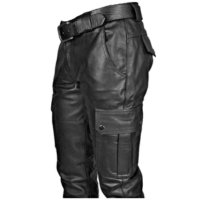 Faux Fashion Casual Color sólido pantalones lápiz pantalones cuero Punk pantalones hombres Otoño Invierno Retro Goth Slim Casual pantalones largos - Product Image 4