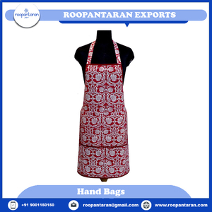 Hot Selling <b>Aprons</b> Custom Indian Block-Printed 100% Breathable 20 Sheeting Cotton 83 Cms <b>Kitchen</b> <b>Apron</b> For Sale - Product Image 6