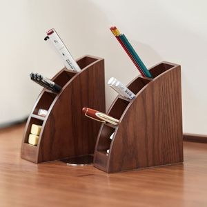 Custom logo Acacia Wood Pen Storage <b>Holder</b> <b>Pencil</b> Organizer Stand Latest Design <b>Desk</b> Organizers Office Used - Product Image 3