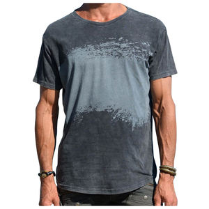 Camisetas con diseños gráficos Camisetas de algodón para hombres Camiseta de manga corta de gran tamaño con lavado ácido de gran tamaño con hombros caídos para hombres - Product Image 5