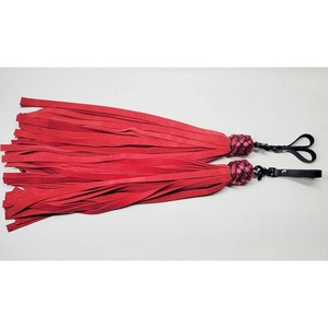 JEXMOO - Látigos de Cuero Hechos a Mano, Herramientas Artesanales, Rojo y Negro, Nuevo, 2 Juegos de Artículos de Bondage para Adultos, Envío Internacional - Product Image 2