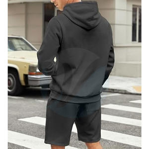 Respirant léger hiver à capuche hommes sweats à capuche ensemble court marque privée en gros pour adultes - Product Image 3