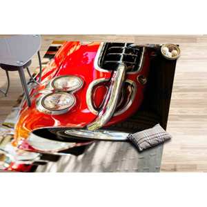 Red <b>Car</b> <b>Rug</b>: 3D Printed Non-Slip Soft <b>Rug</b>,Chenille <b>Rug</b> - Product Image 2