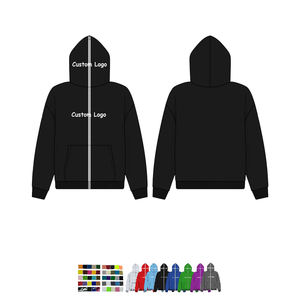 Sudadera con capucha y cremallera cara completa corte y cosido estilo de calle con logotipo personalizado y capucha con cremallera exterior Sudadera con capucha de invierno de nuevo diseño OEM - Product Image 2