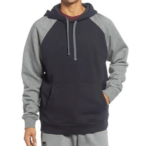 Pull à capuche uni d'automne en coton épais cordon de serrage couleur bloc surdimensionné sweats à capuche streetwear décontractés pour hommes meilleur personnalisé - Product Image 2