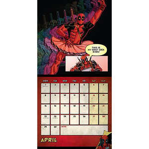 Calendario de Mesa y Planificador 2024 de Marvel con Diseño de Deadpool, Incluye Mini Pósters y Reloj Hechos de Papel - Product Image 3