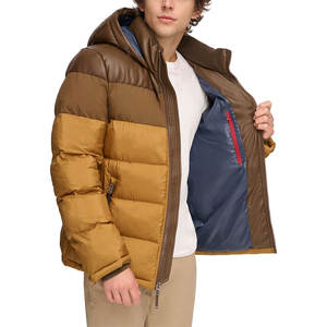 Vestes matelassées tendance pour hommes, couleur contrastée, chaudes et légères pour l'hiver, vêtements de rue à la mode pour hommes - Product Image 4