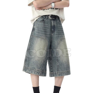 Pantalones vaqueros ajustados para hombre, ropa de calle informal, pantalones cortos de alta calidad para hombre, logotipo personalizado transpirable - Product Image 3