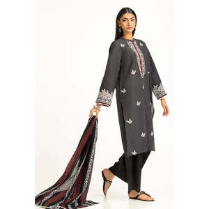 Ensemble 3 pièces IUSTKSD-953 décontracté d'été en tissu laqué imprimé avec broderies et design respirant - Product Image 1