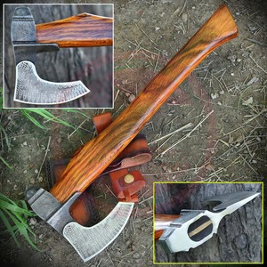 ใบมีดเหล็กคาร์บอนสูงไวกิ้งขวานล่าสัตว์กลางแจ้งแคมป์ขวานขวานด้ามไม้ - Product Image 3
