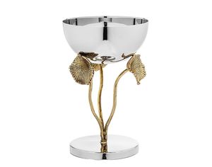 Bol décoratif en métal antique fabriqué à la main avec support pour salle à manger et décoration de salon élégante - Product Image 5